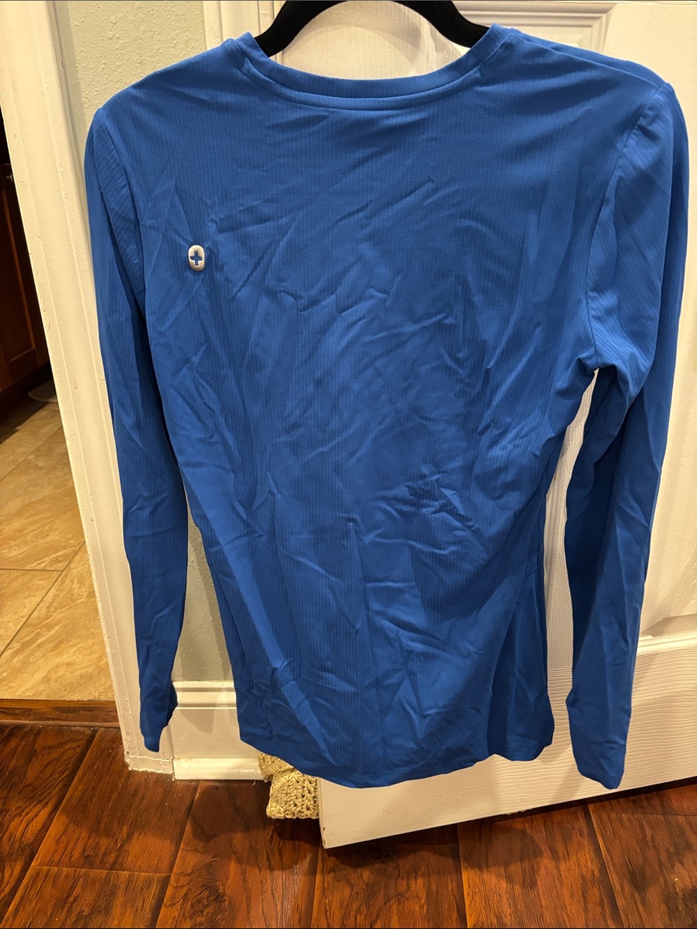 Figs Royal Blue Ribbed long sleeve underscrub 
Size small
